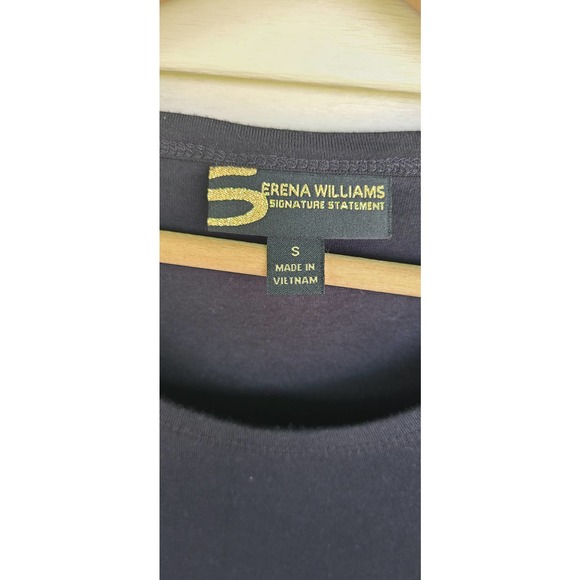 Serena William Signature Collection Asymmetrical  Fringe Black Top Small - Picture 5 of 6